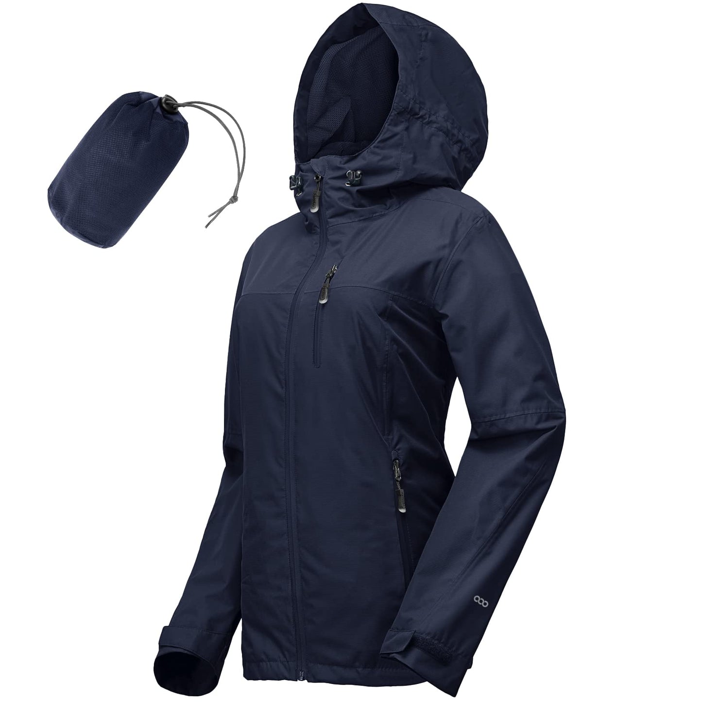 Packable Rain Jacket, Women Lightweight Waterproof Raincoat, with Hood Cycling Bike Jacket Windbreaker