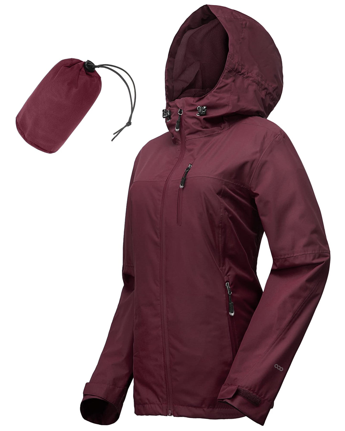 Packable Rain Jacket, Women Lightweight Waterproof Raincoat, with Hood Cycling Bike Jacket Windbreaker