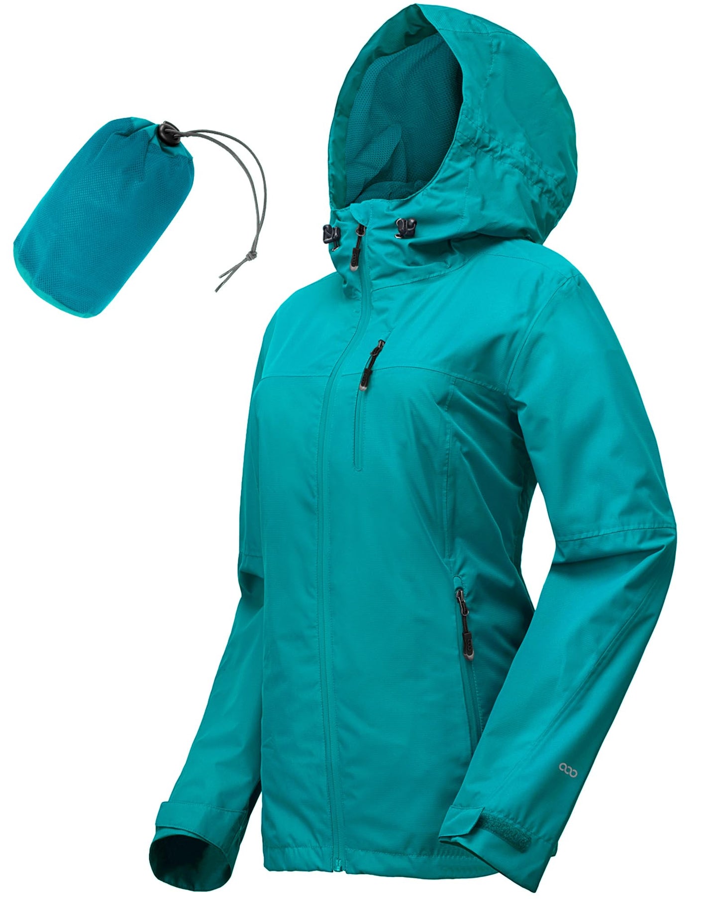 Packable Rain Jacket, Women Lightweight Waterproof Raincoat, with Hood Cycling Bike Jacket Windbreaker