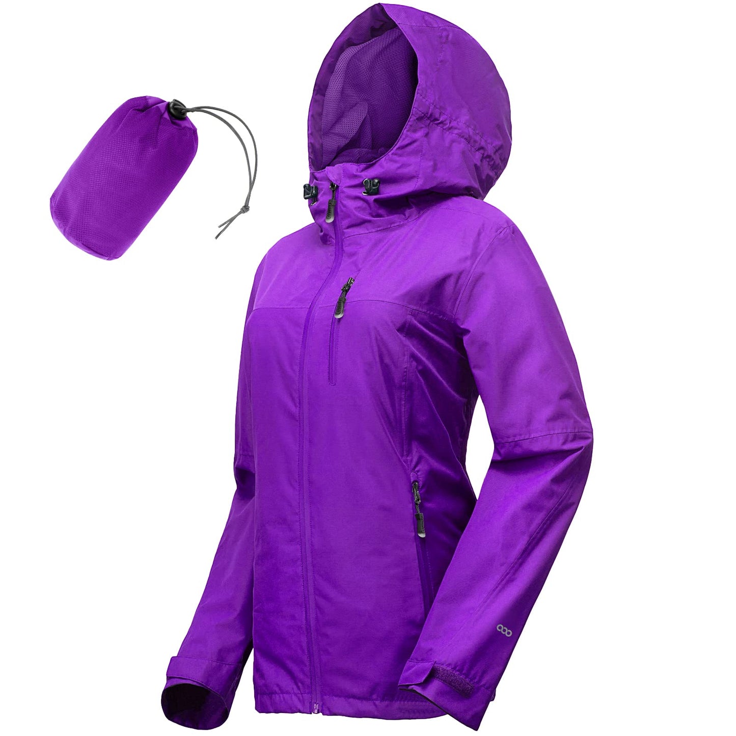 Packable Rain Jacket, Women Lightweight Waterproof Raincoat, with Hood Cycling Bike Jacket Windbreaker