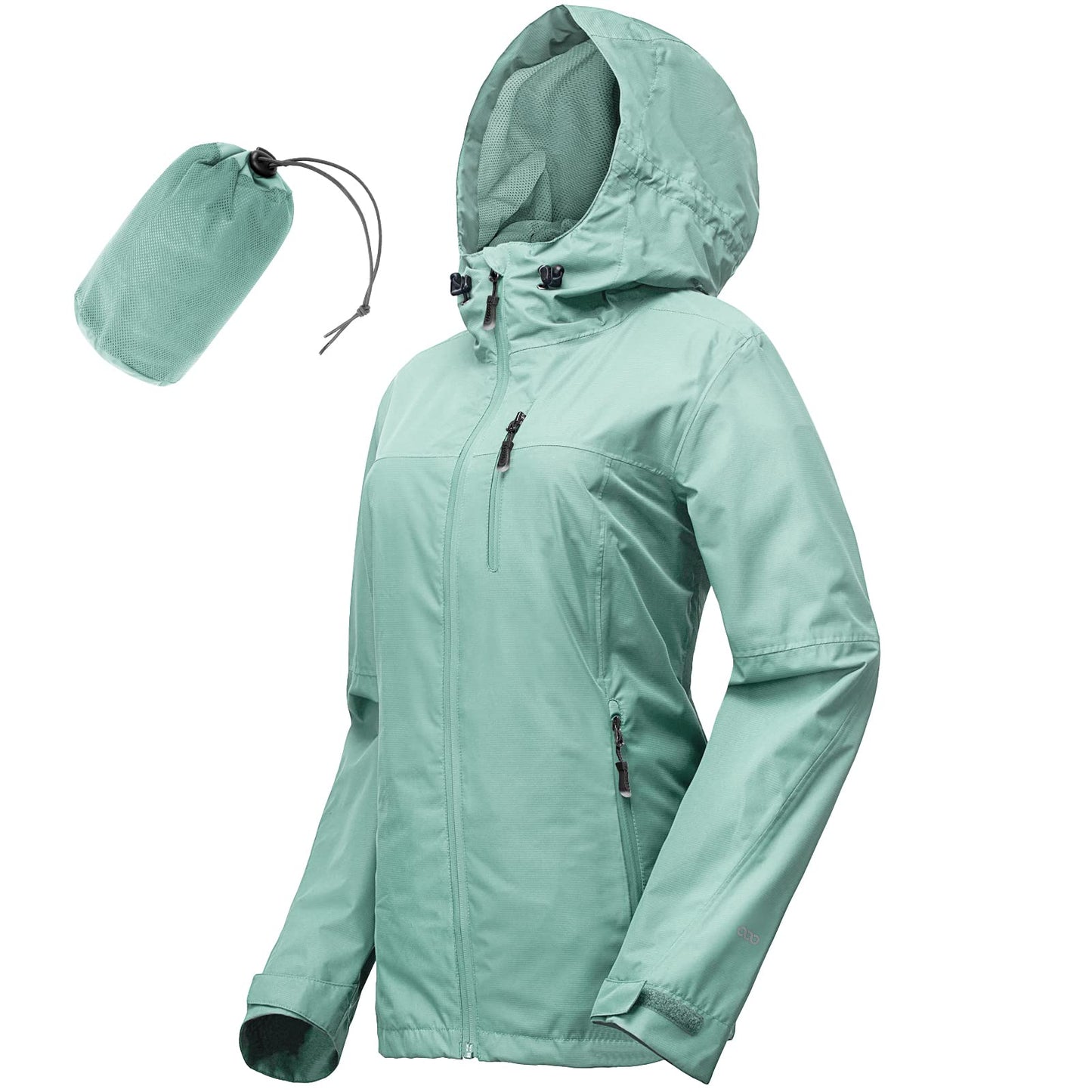 Packable Rain Jacket, Women Lightweight Waterproof Raincoat, with Hood Cycling Bike Jacket Windbreaker