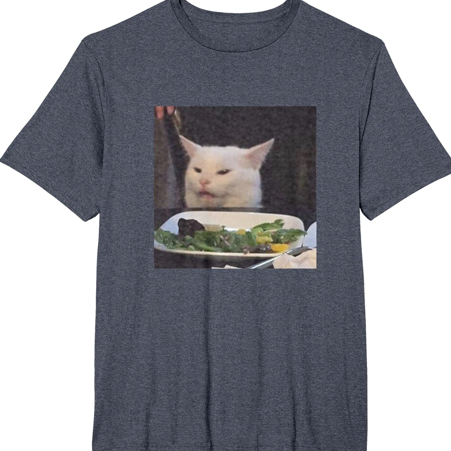 Dinner Table Cat Meme Funny Internet Yelling Confused Gift T-Shirt