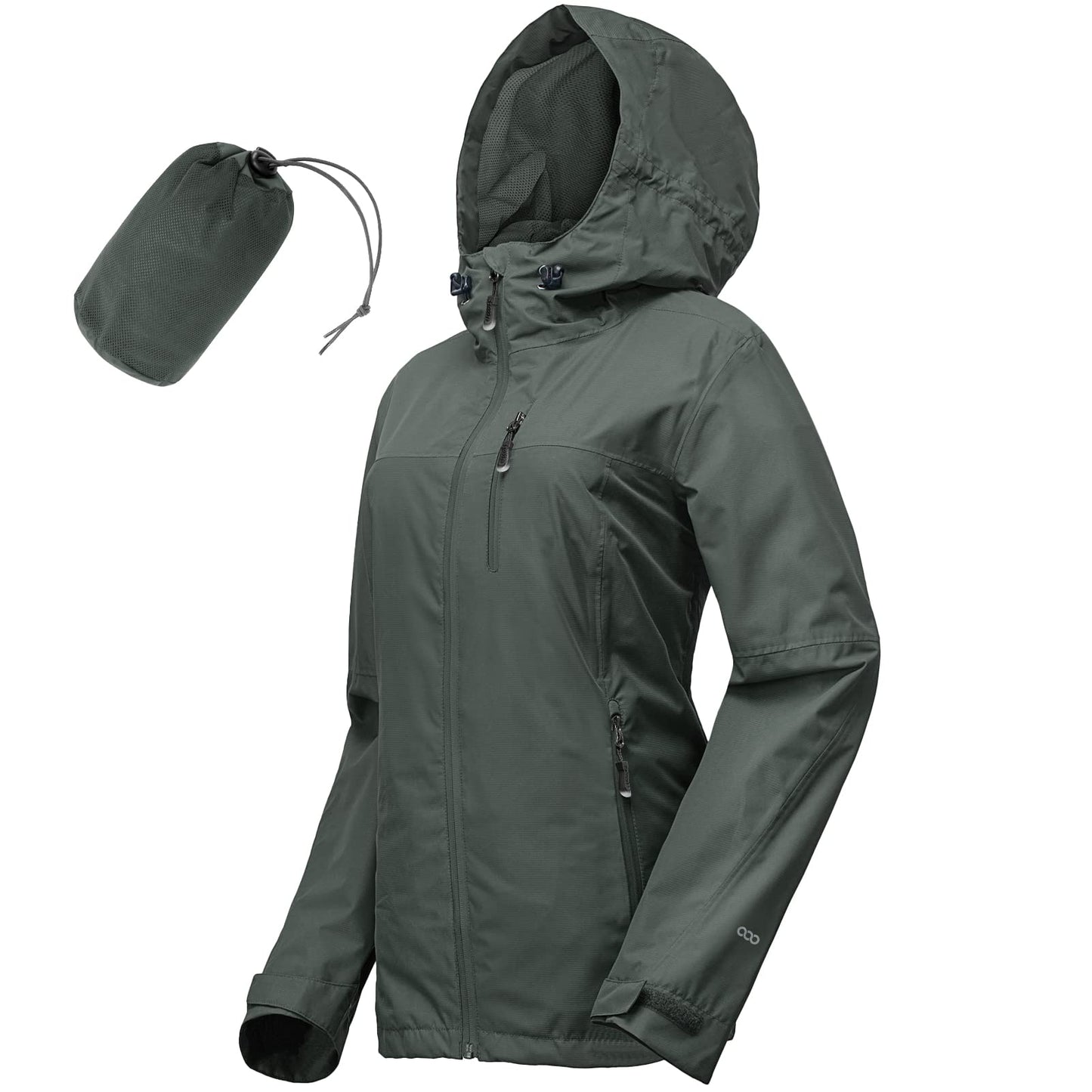 Packable Rain Jacket, Women Lightweight Waterproof Raincoat, with Hood Cycling Bike Jacket Windbreaker