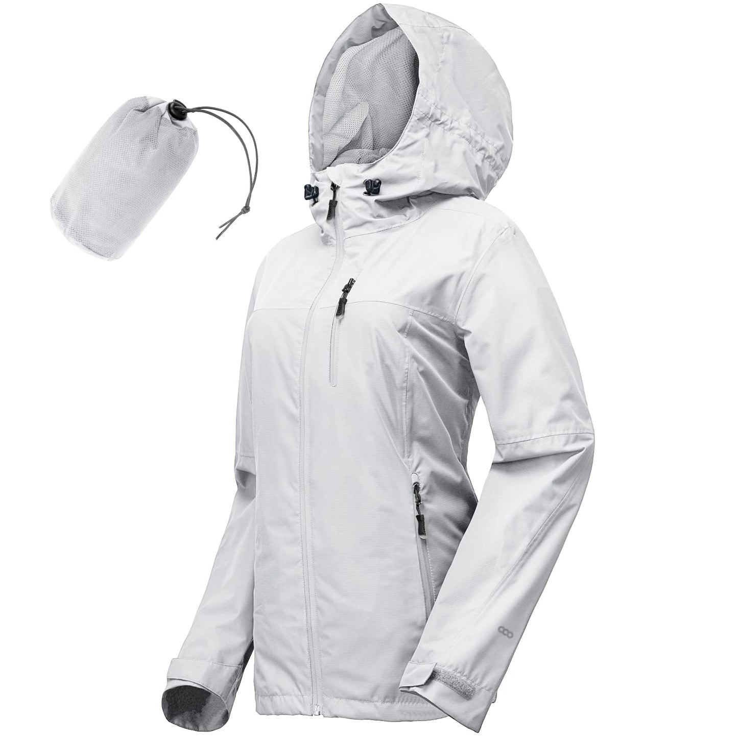 Packable Rain Jacket, Women Lightweight Waterproof Raincoat, with Hood Cycling Bike Jacket Windbreaker