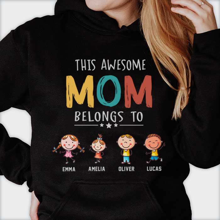 This Awesome Mom Belongs To  Personalized Unisex T-Shirt