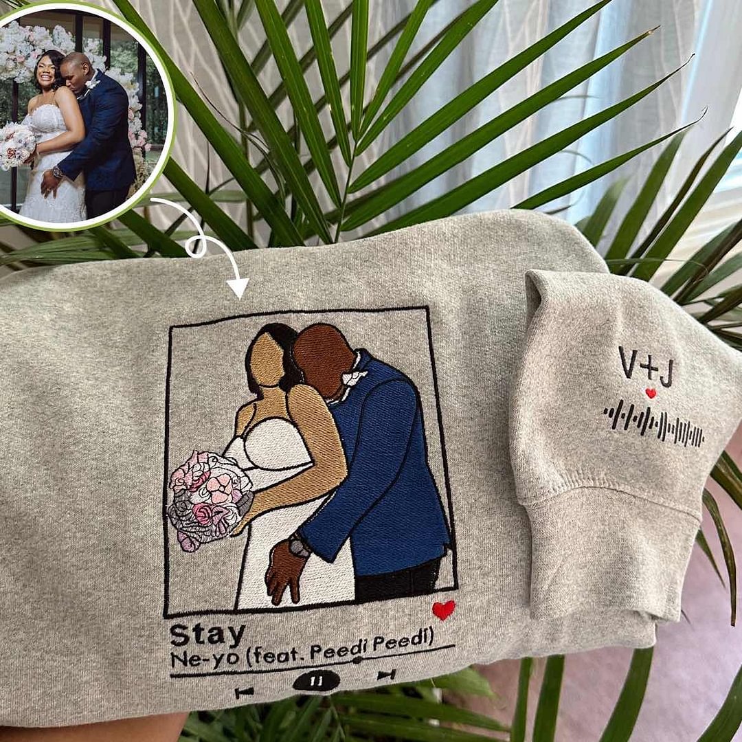 Custom Embroidered Portrait from Photo Sweatshirt