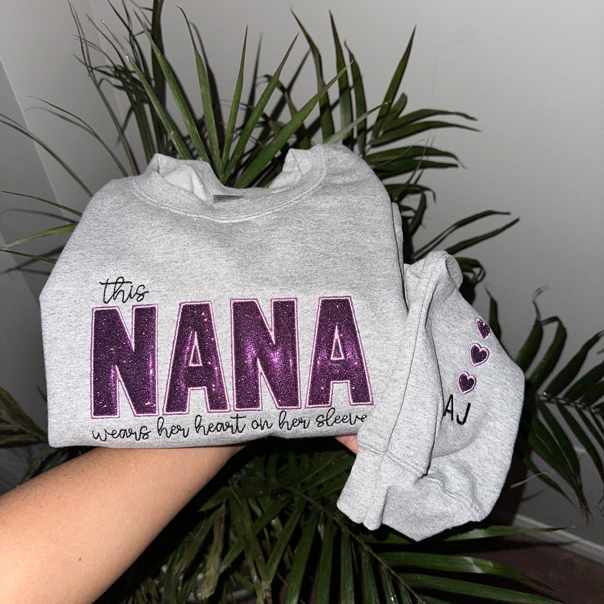 Custom Embroidered Glitter Vinyl MAMA Sweatshirt