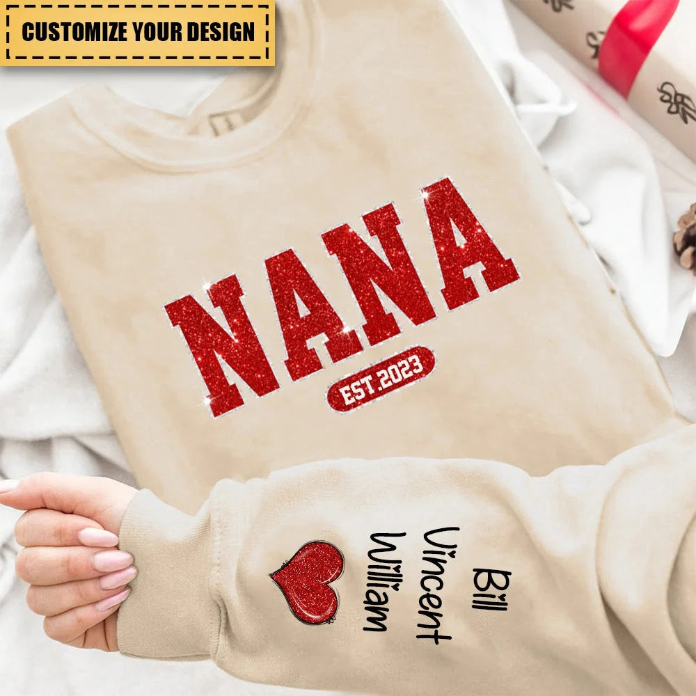 Personalized Glitter Custom Name Est And Kids Sweatshirt/Crewneck