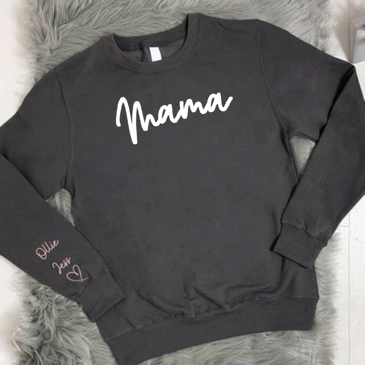 Customized Mama Embroidered Sweatshirt, T-shirt, Hoodie, Gift for Mother's Day