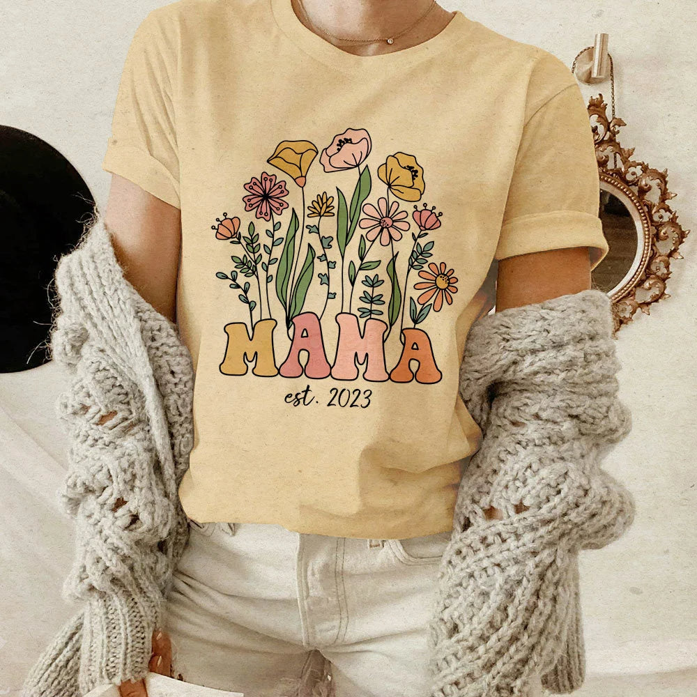 Retro Mama Shirt, Wildflowers Mama Shirt