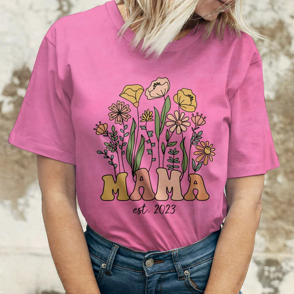 Retro Mama Shirt, Wildflowers Mama Shirt