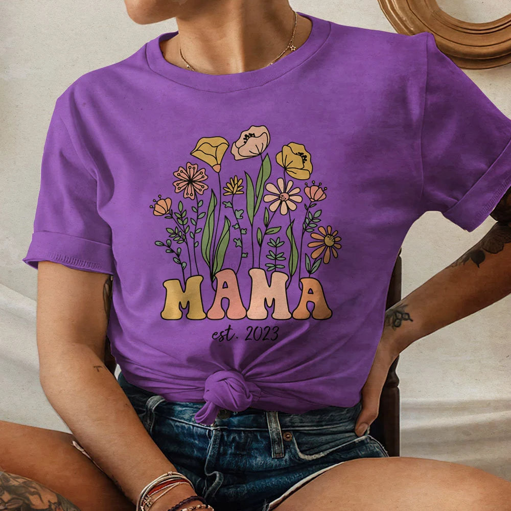 Retro Mama Shirt, Wildflowers Mama Shirt