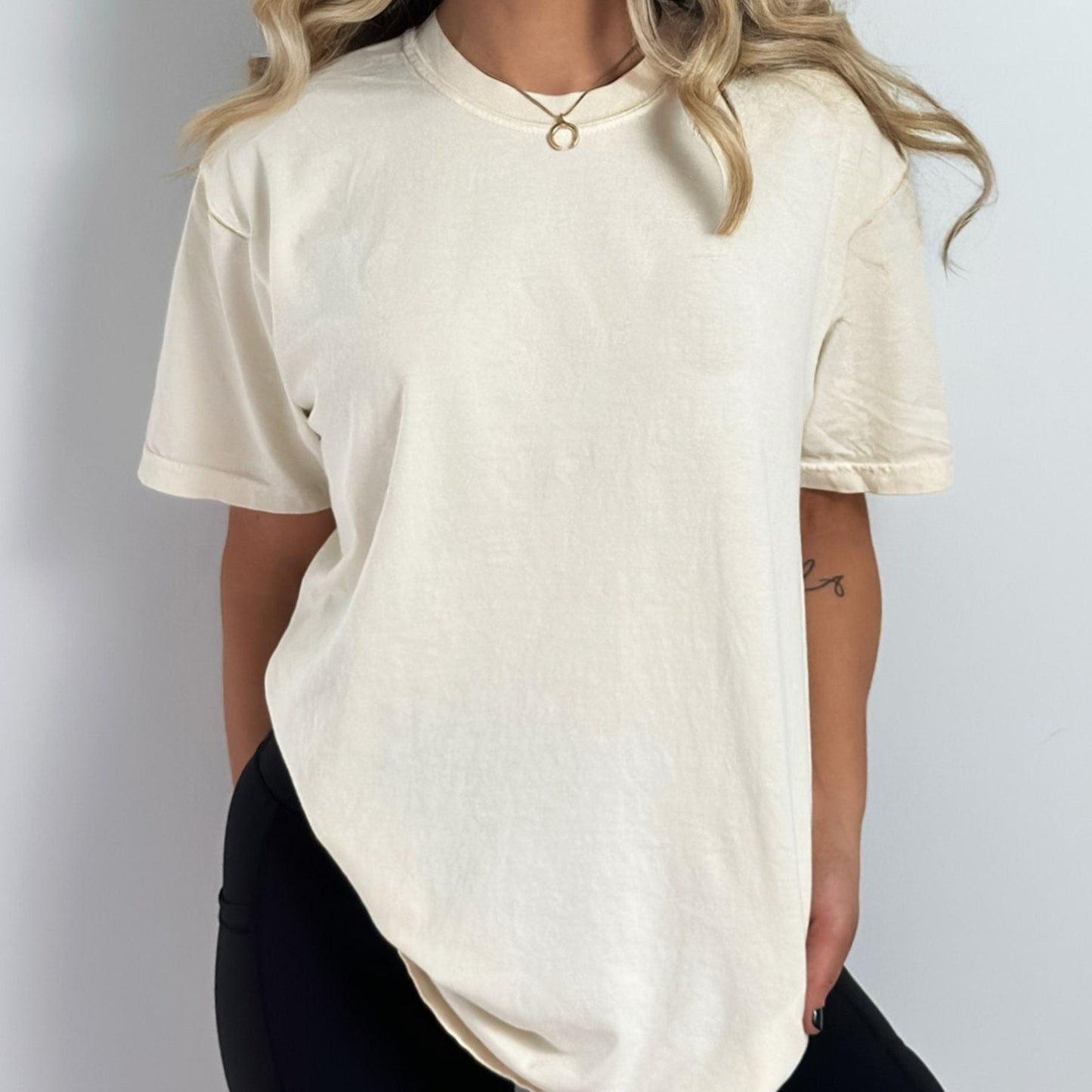 Super Soft Cotton White Crew T-shirt, Loose Fit Soft Multiple Colors