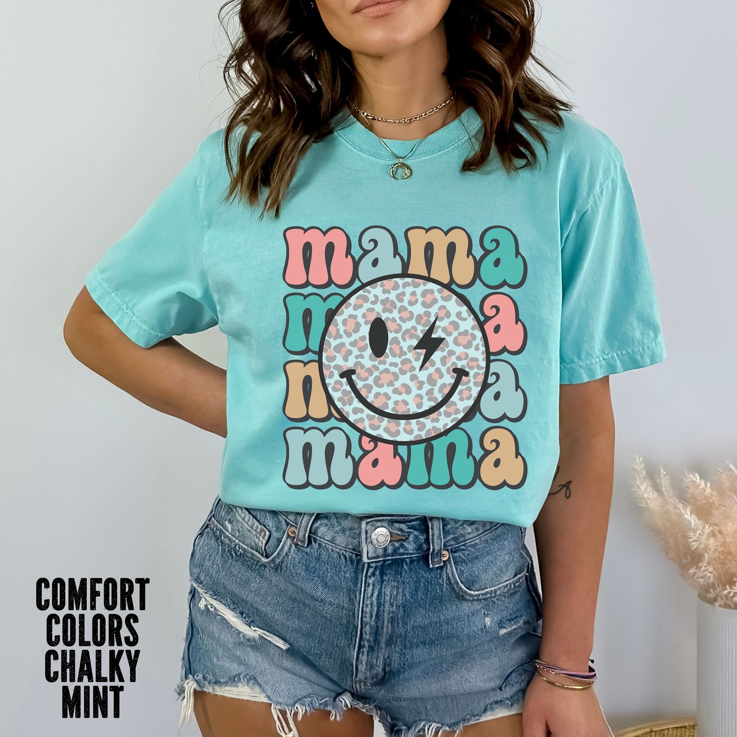 Smiley Face Mama Shirt, Mother's Day Gift For Mom