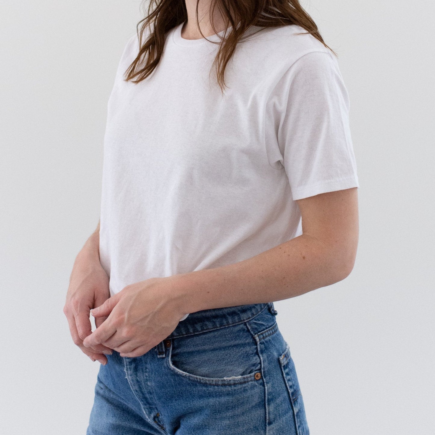 Super Soft Cotton White Crew T-shirt, Loose Fit Soft Multiple Colors