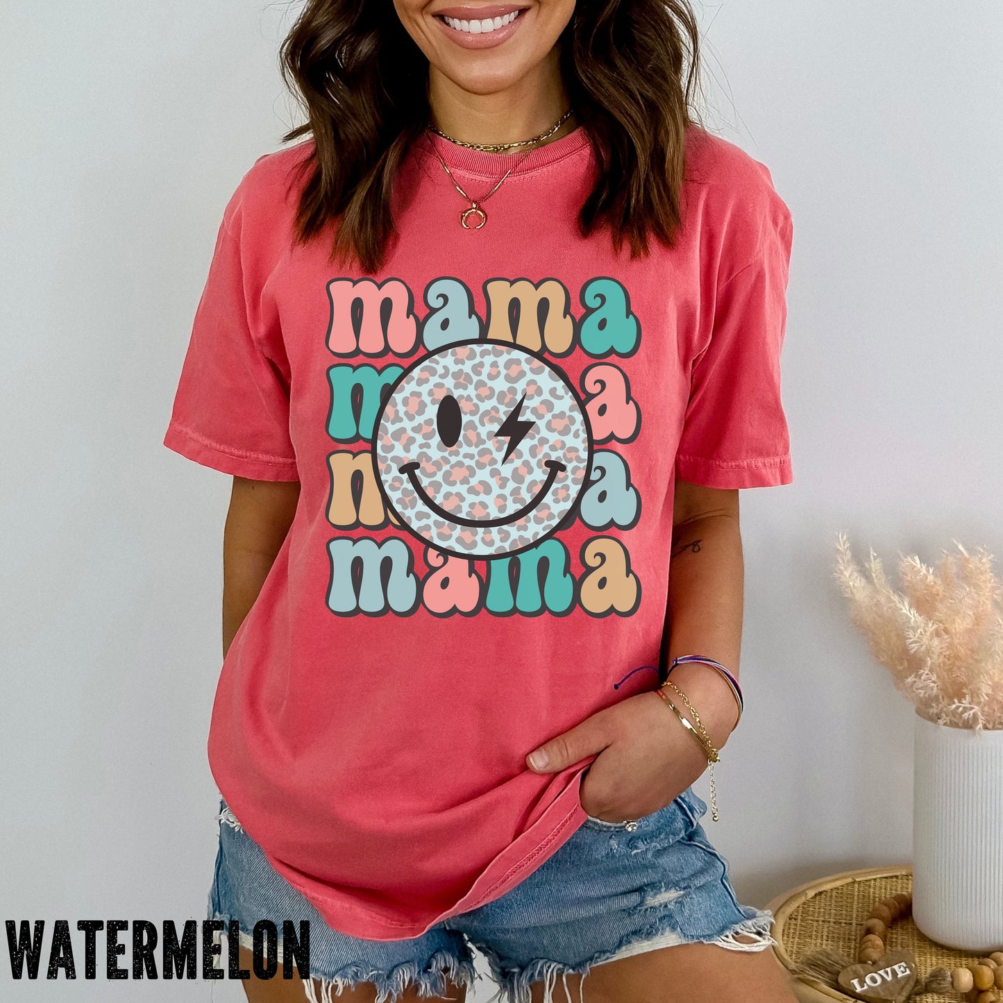 Smiley Face Mama Shirt, Mother's Day Gift For Mom