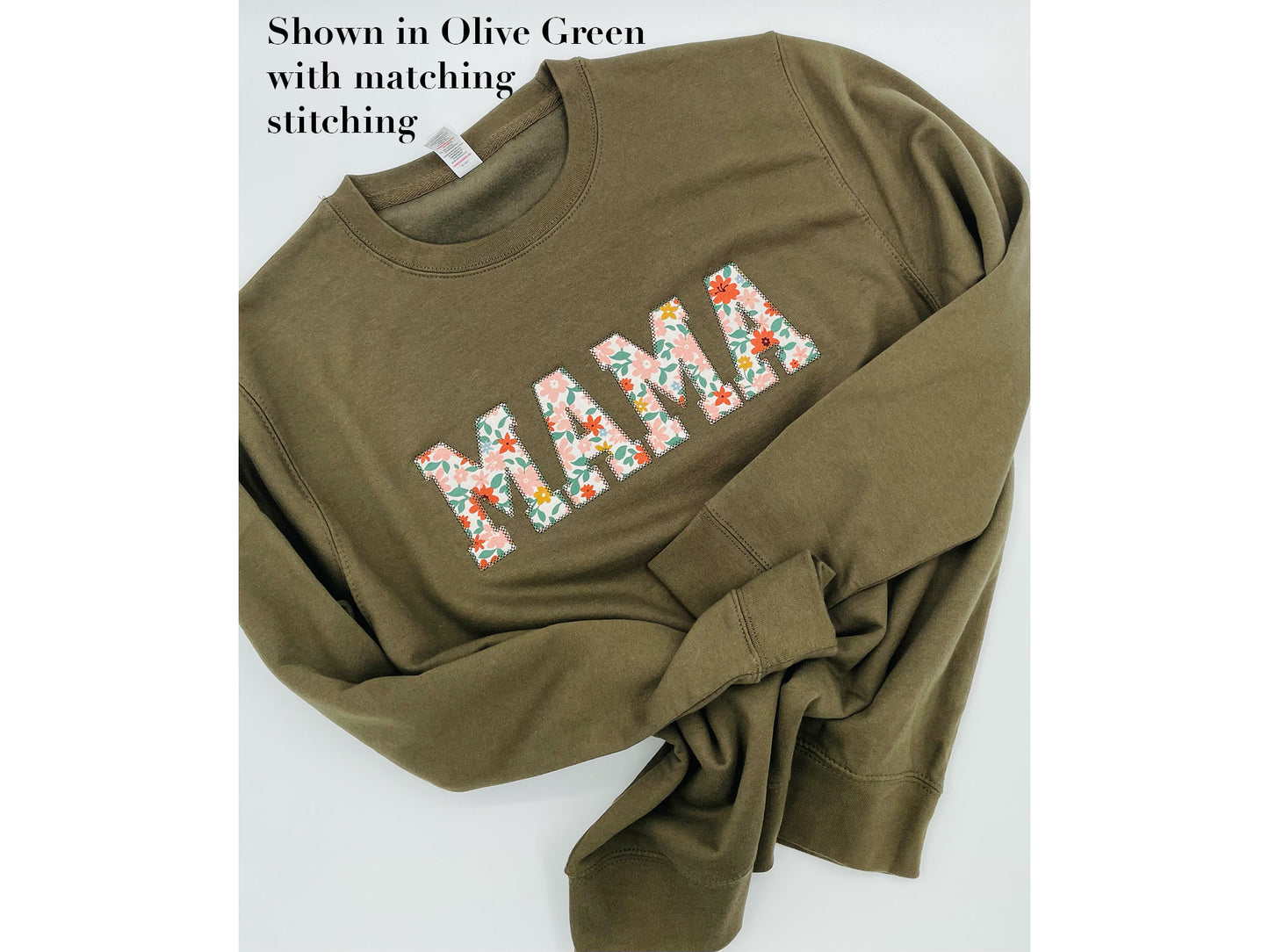 Custom Embroidered Mama sweatshirt Floral Applique Sweatshirt