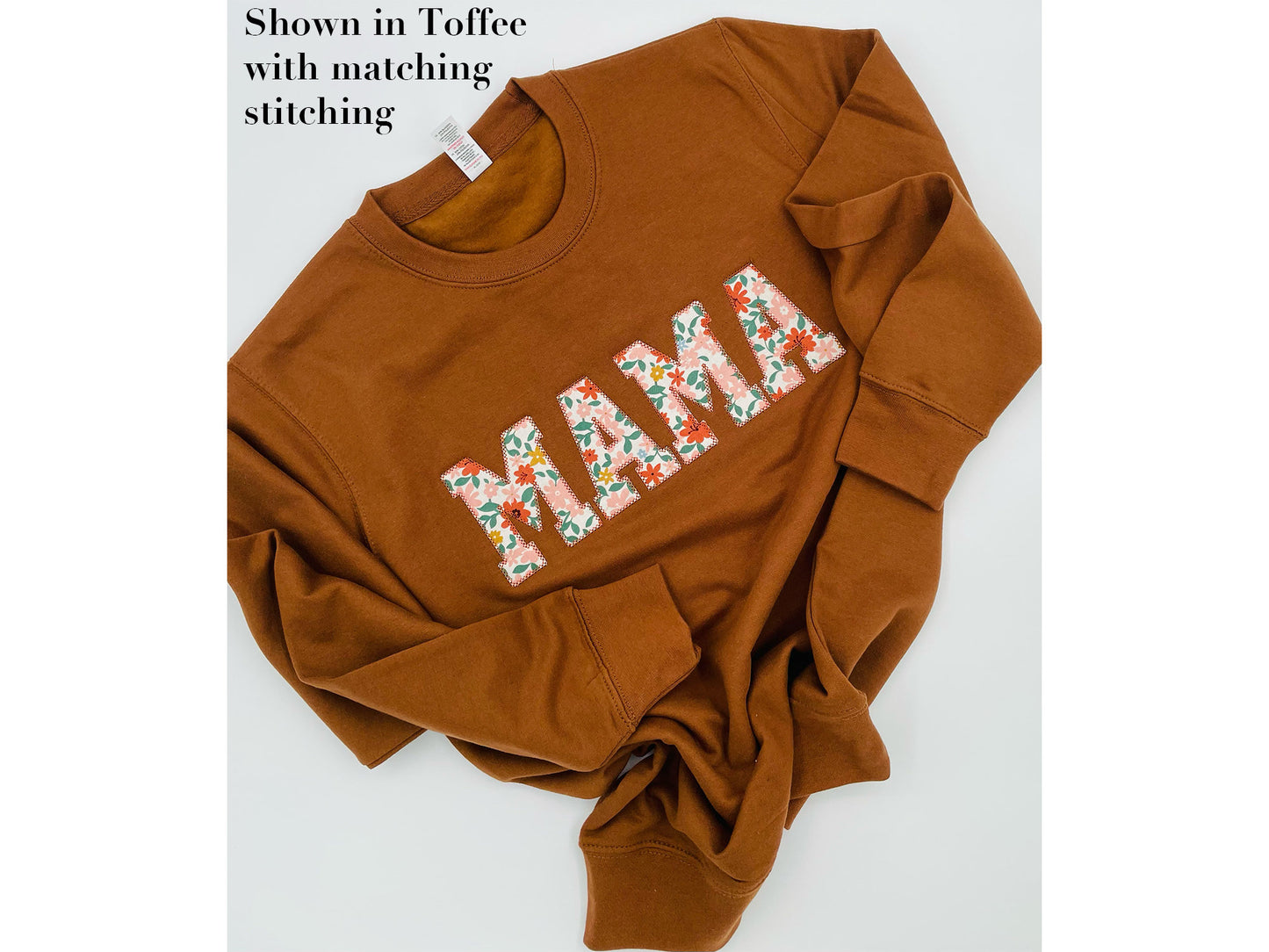 Custom Embroidered Mama sweatshirt Floral Applique Sweatshirt