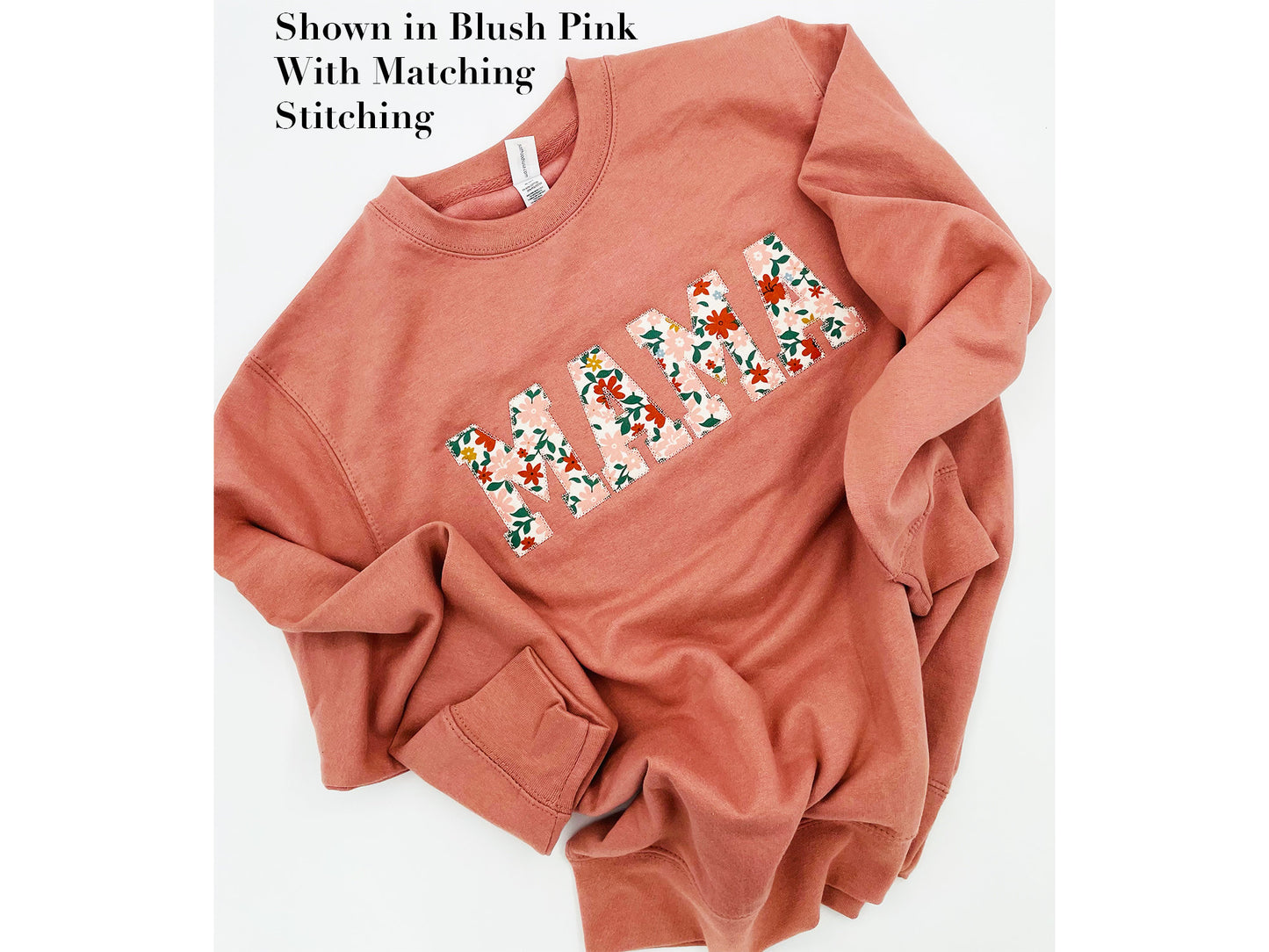 Custom Embroidered Mama sweatshirt Floral Applique Sweatshirt