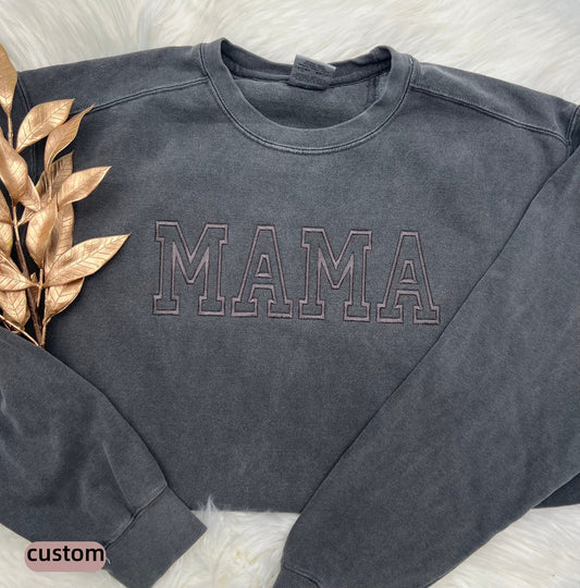 Embroidered Comfort Gildan Mama Crewneck Sweatshirt