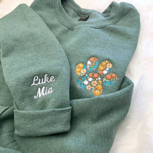 Floral Embroidered Fall Sweatshirt