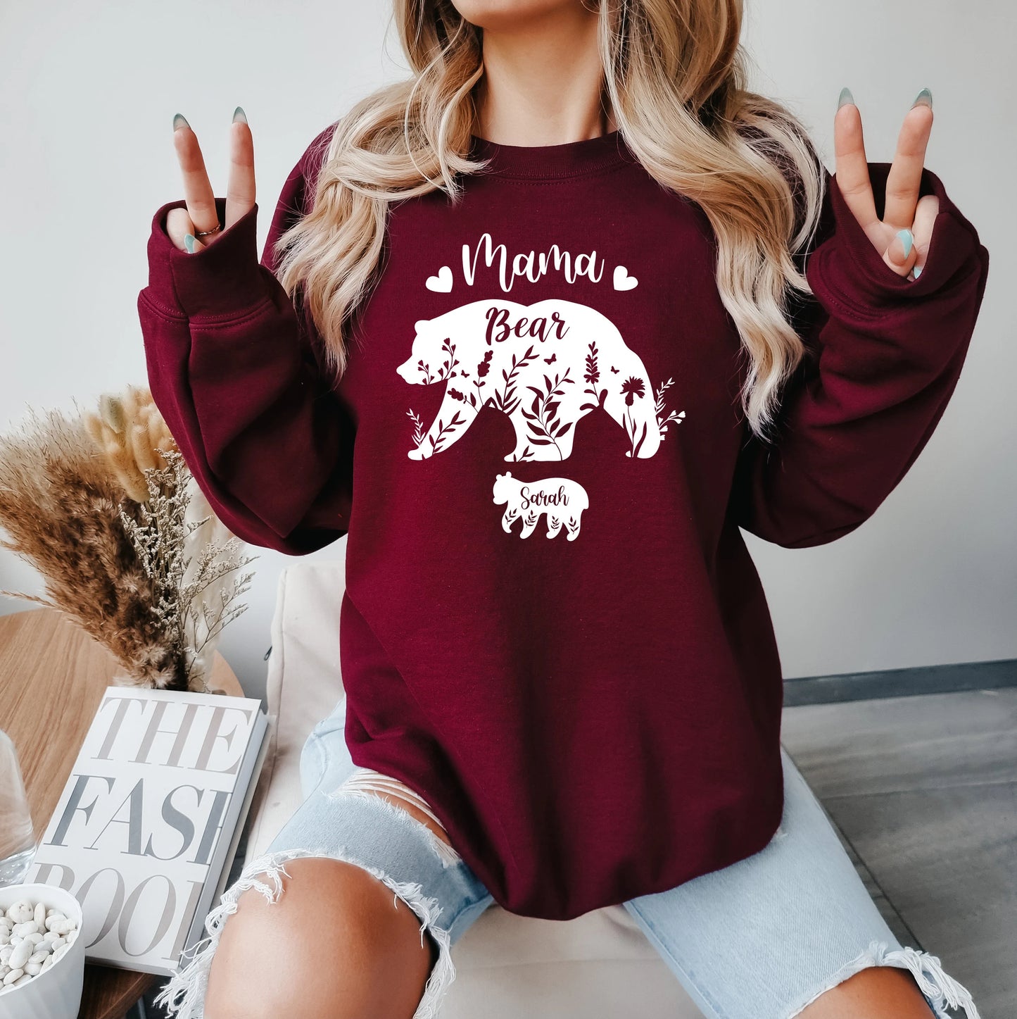 Custom Mama Bear Sweatshirt with Children Name