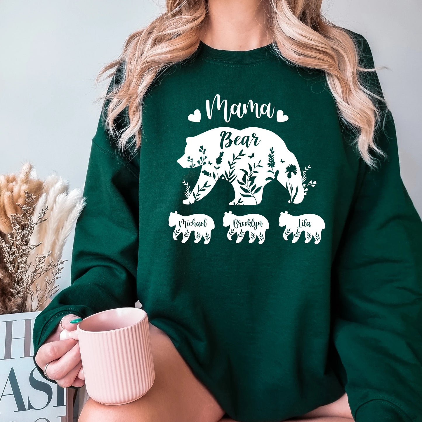 Custom Mama Bear Sweatshirt with Children Name