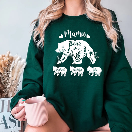 Custom Mama Bear Sweatshirt with Children Name