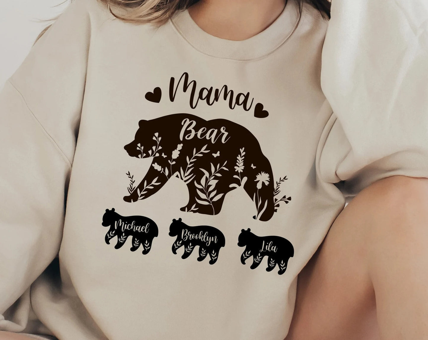 Custom Mama Bear Sweatshirt with Children Name