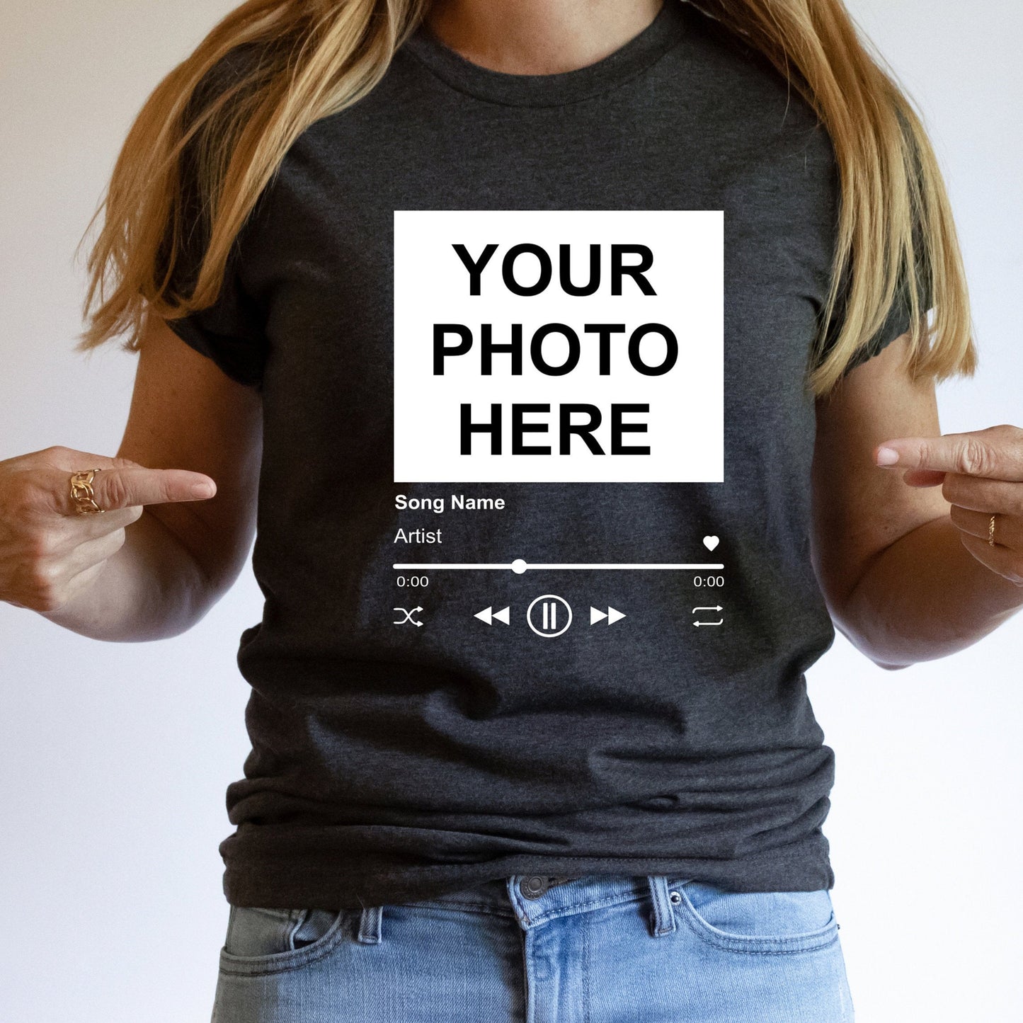 Music Player Custom Shirt, Personalized Music Photo Shirt