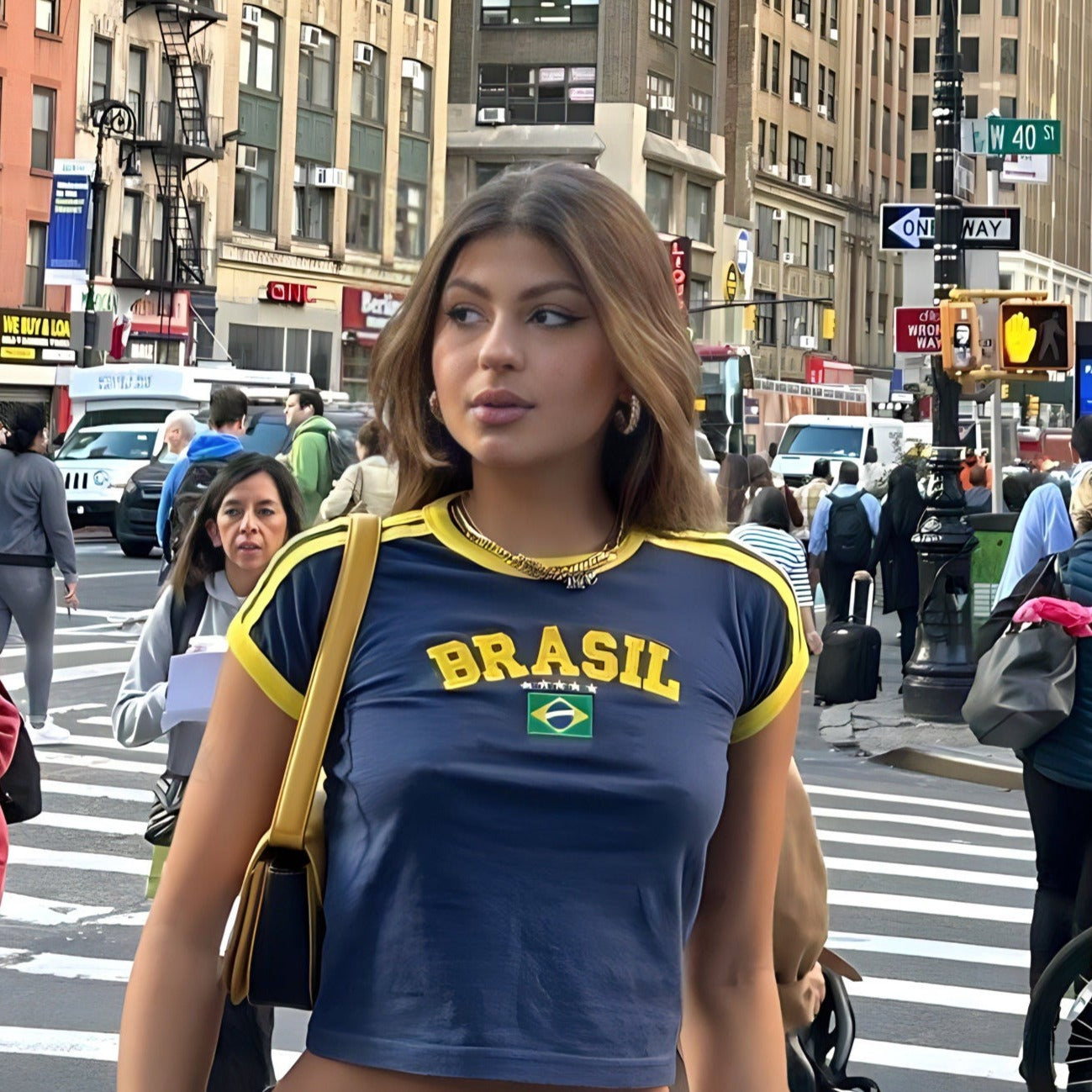 Brasil Baby Crop Top Soccer Baby Tee -  90s 2000s Y2K Aesthetic