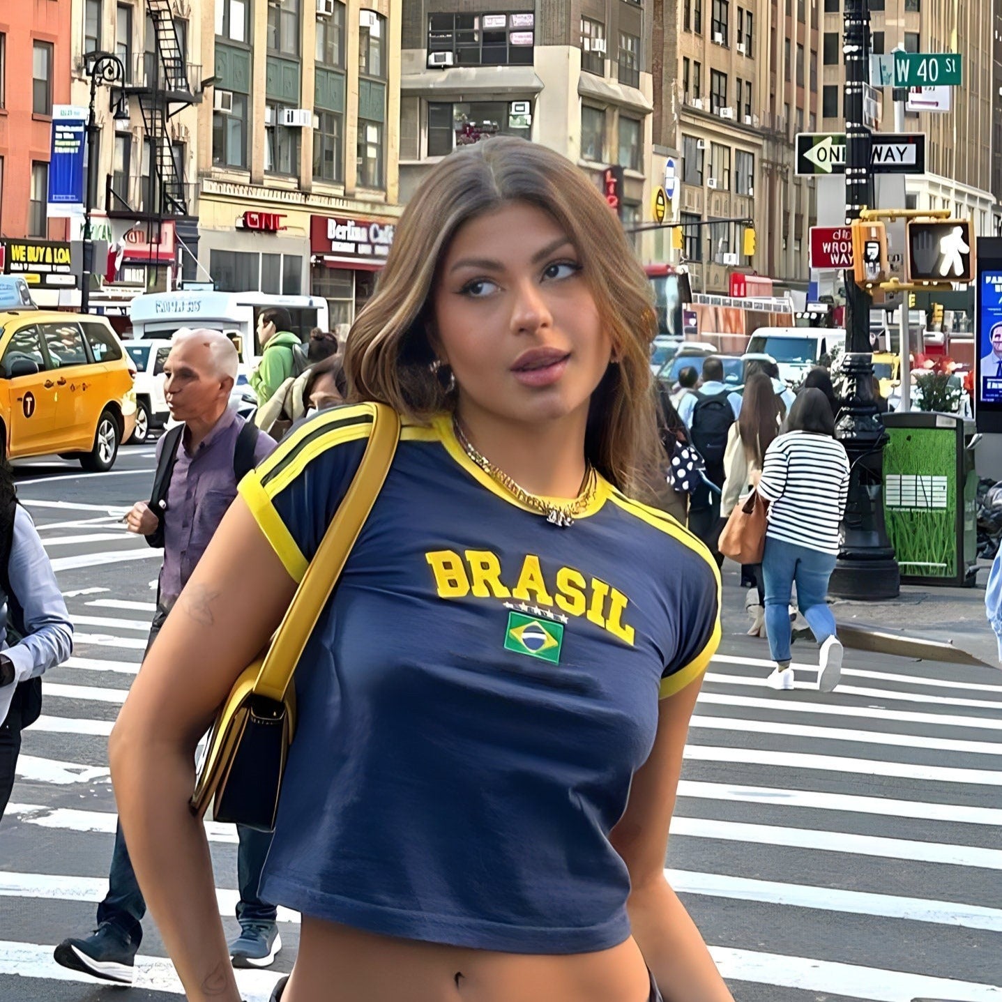 Brasil Baby Crop Top Soccer Baby Tee -  90s 2000s Y2K Aesthetic