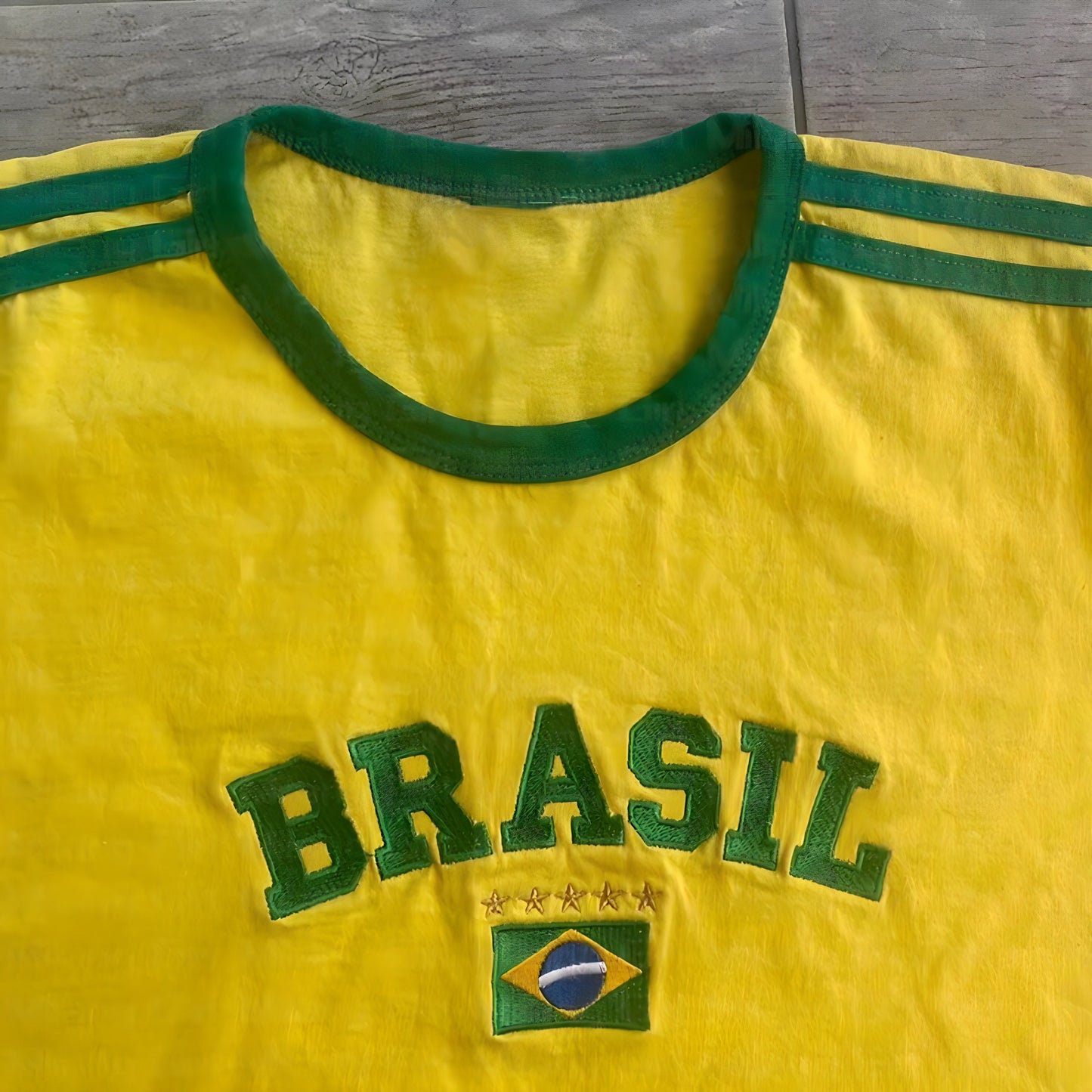 Brasil Baby Crop Top Soccer Baby Tee -  90s 2000s Y2K Aesthetic