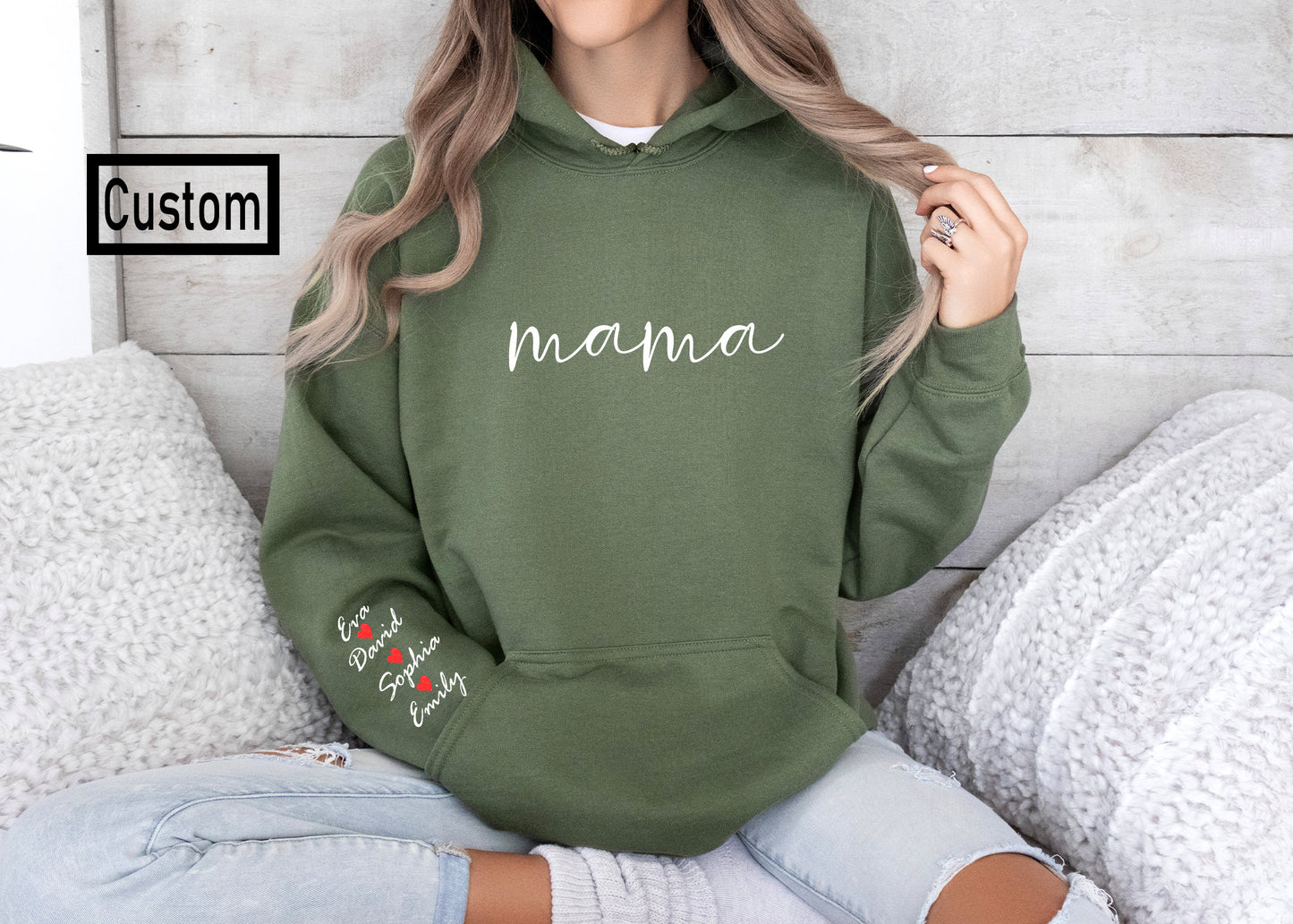 Custom Mama Sweatshirt,Shirt,Hoodie with Kids Names