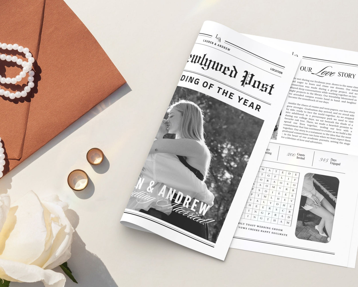 Custom Wedding Newspaper Template