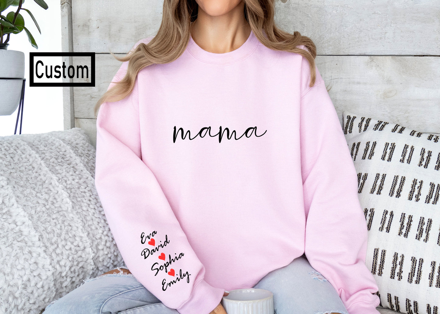 Custom Mama Sweatshirt,Shirt,Hoodie with Kids Names