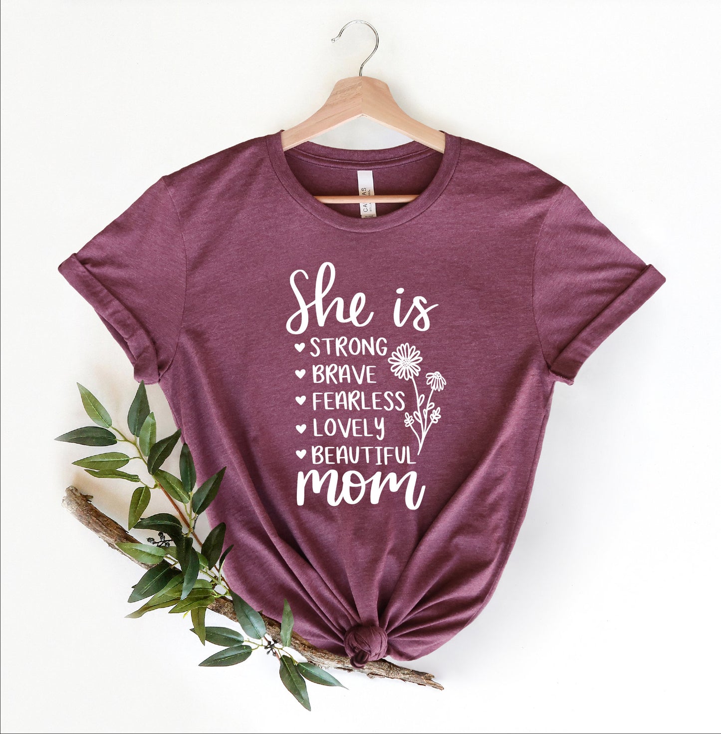 Mom Retro Shirt，She Is Strong Brave Mom Shirt