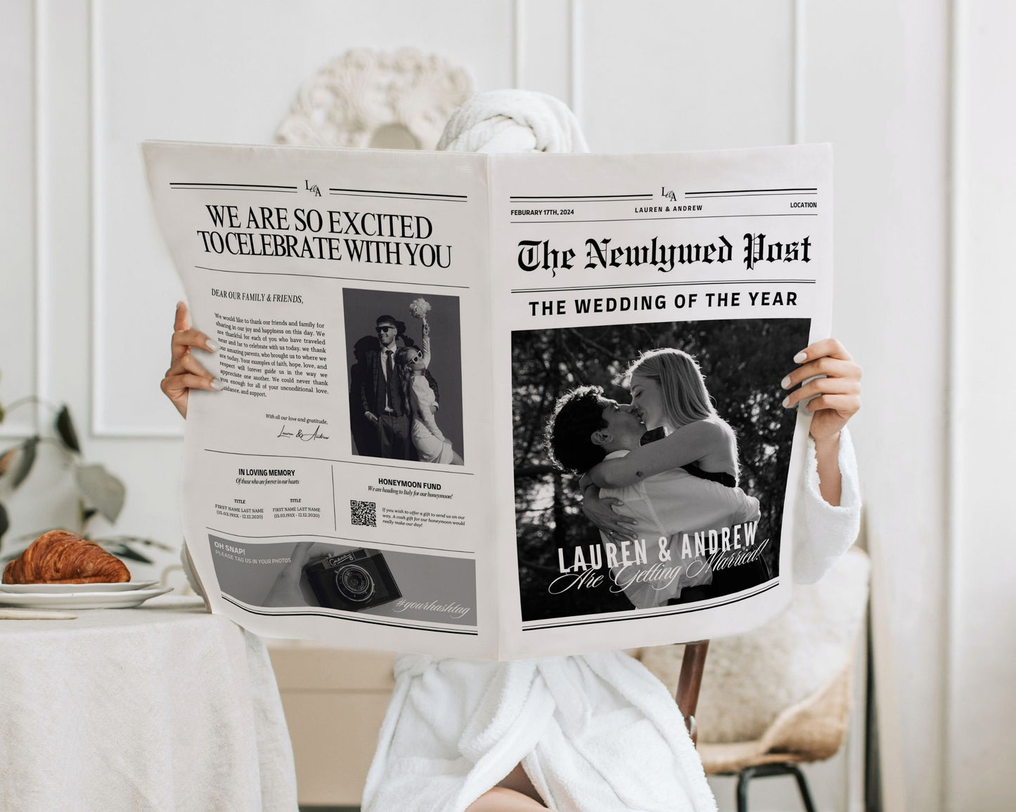 Custom Wedding Newspaper Template