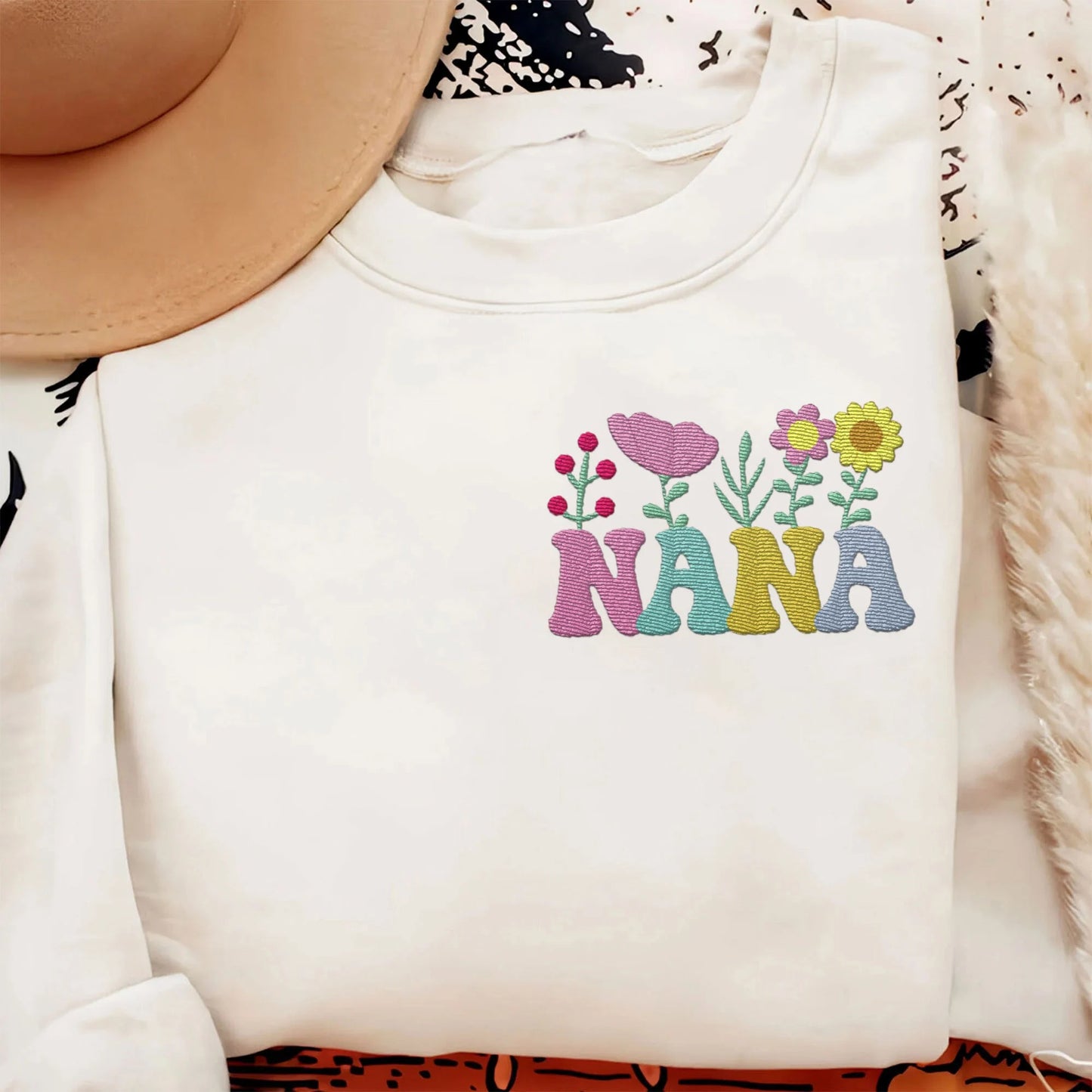 Custom Floral Nana Embroidered Shirt