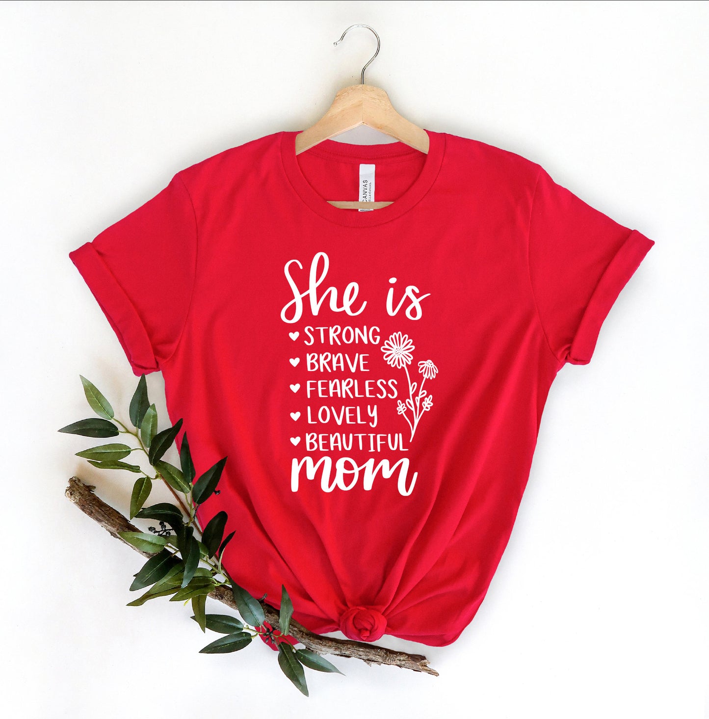 Mom Retro Shirt，She Is Strong Brave Mom Shirt