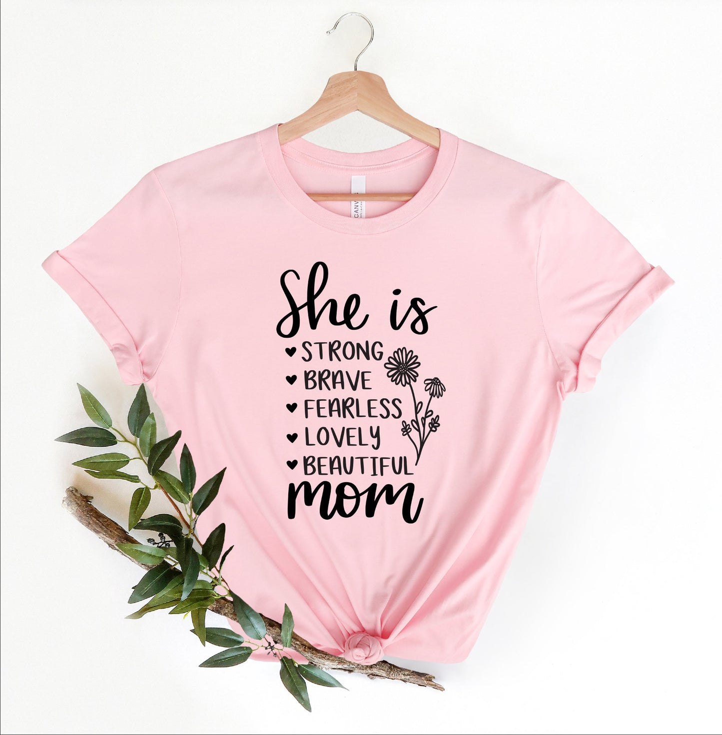 Mom Retro Shirt，She Is Strong Brave Mom Shirt