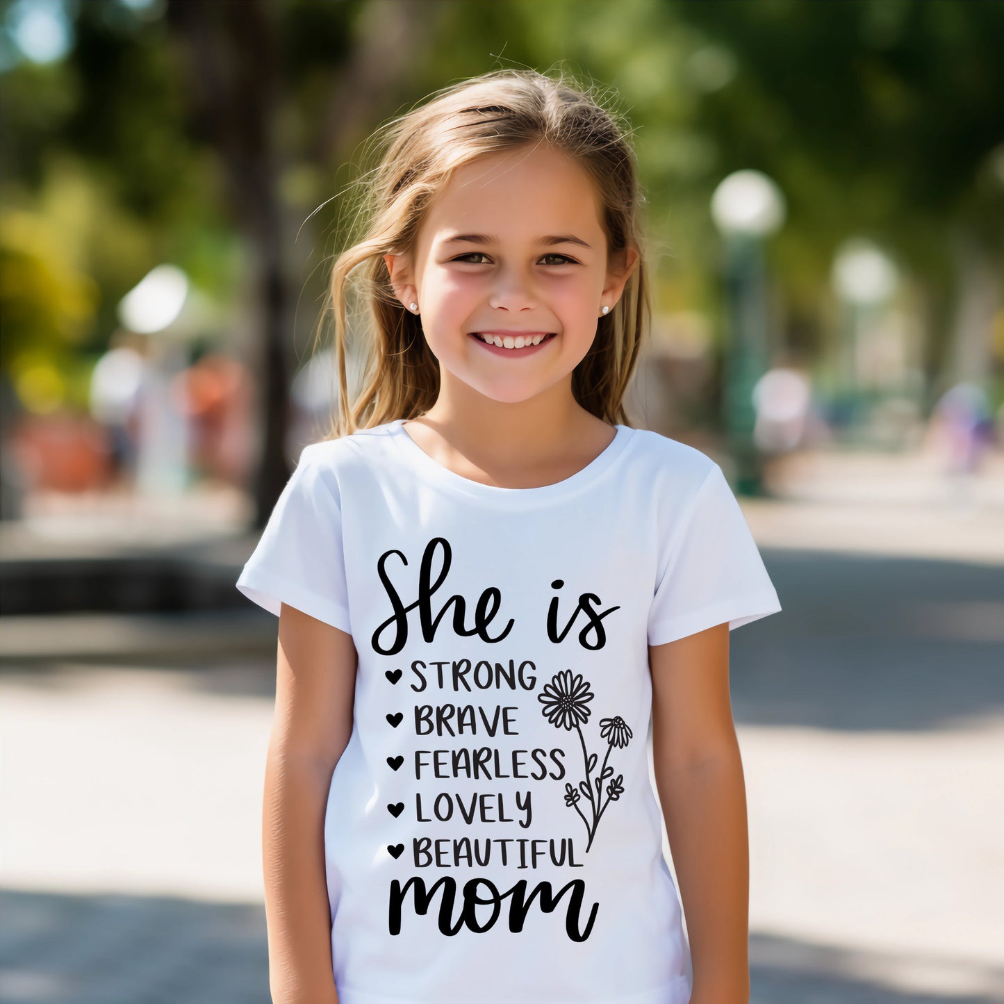 Mom Retro Shirt，She Is Strong Brave Mom Shirt