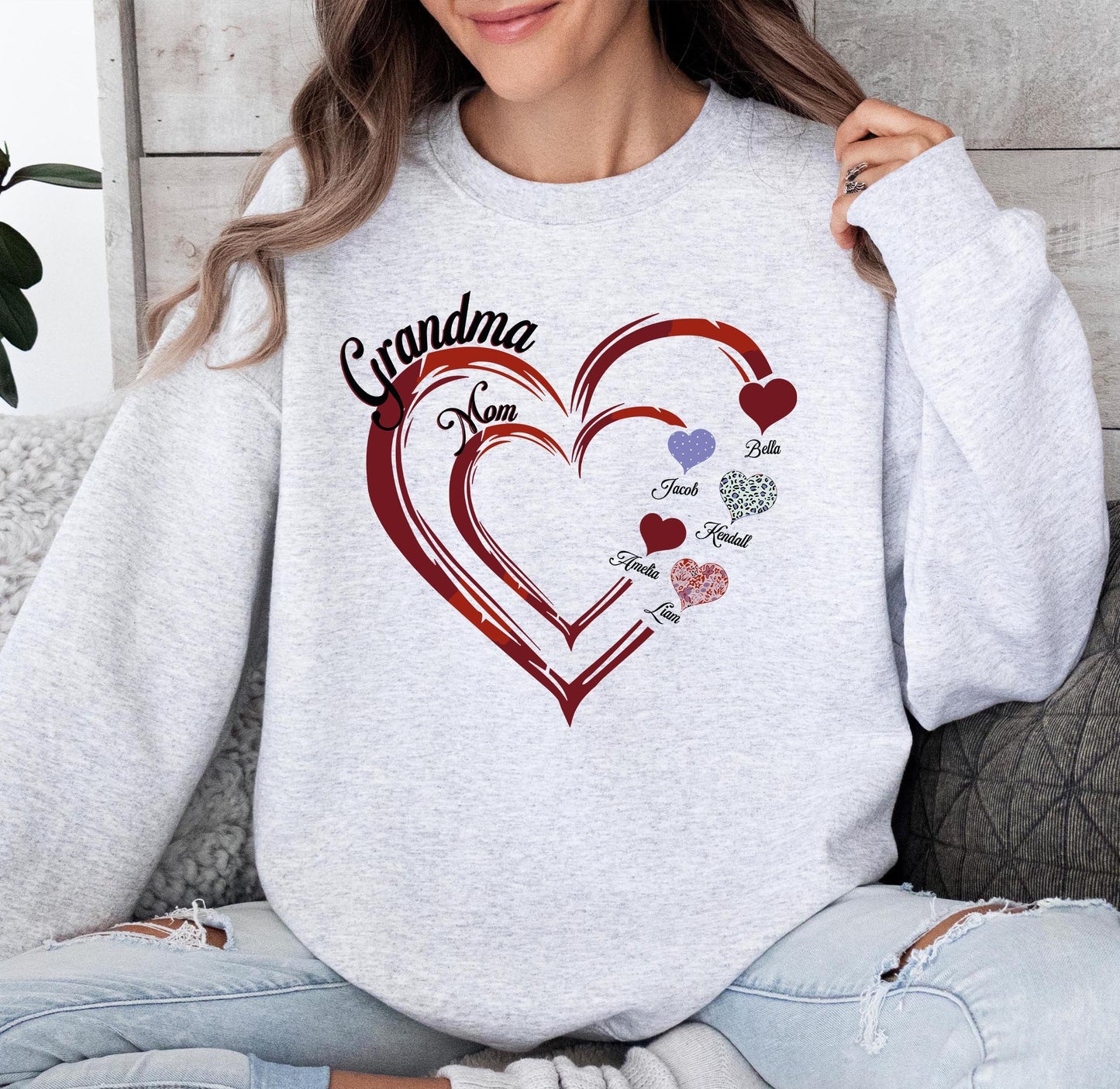 Custom Grandma and Mom Sweatshirt