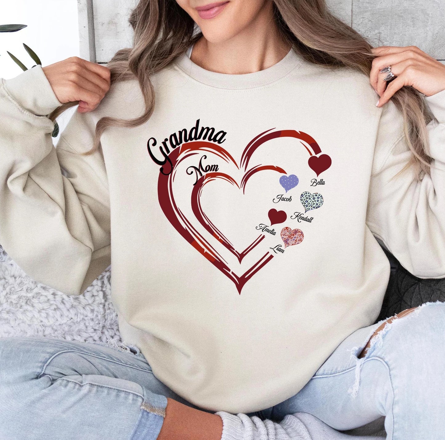 Custom Grandma and Mom Sweatshirt