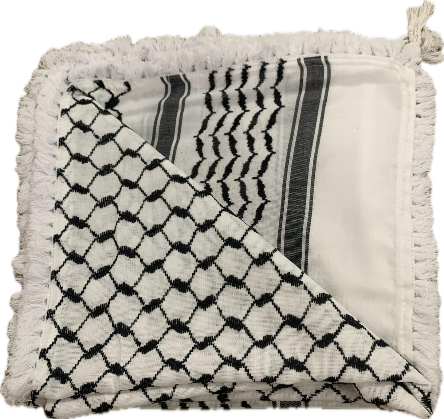 Keffiyeh Palestinian Style Cotton Scarf with Tassels,Arab Scarf,Palestinian Headscarf